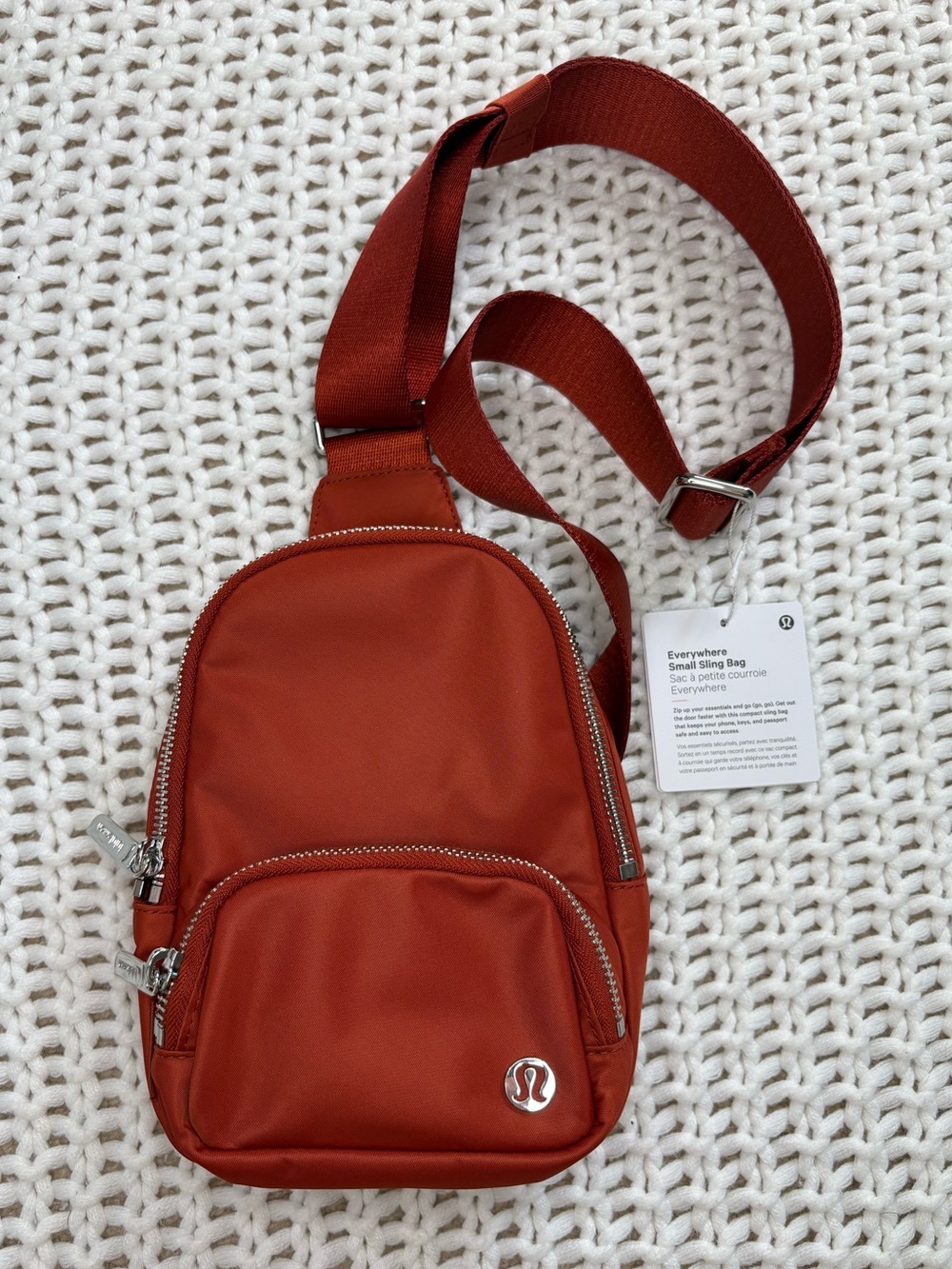 NWT lululemon everywhere sling bag small in autumn rust